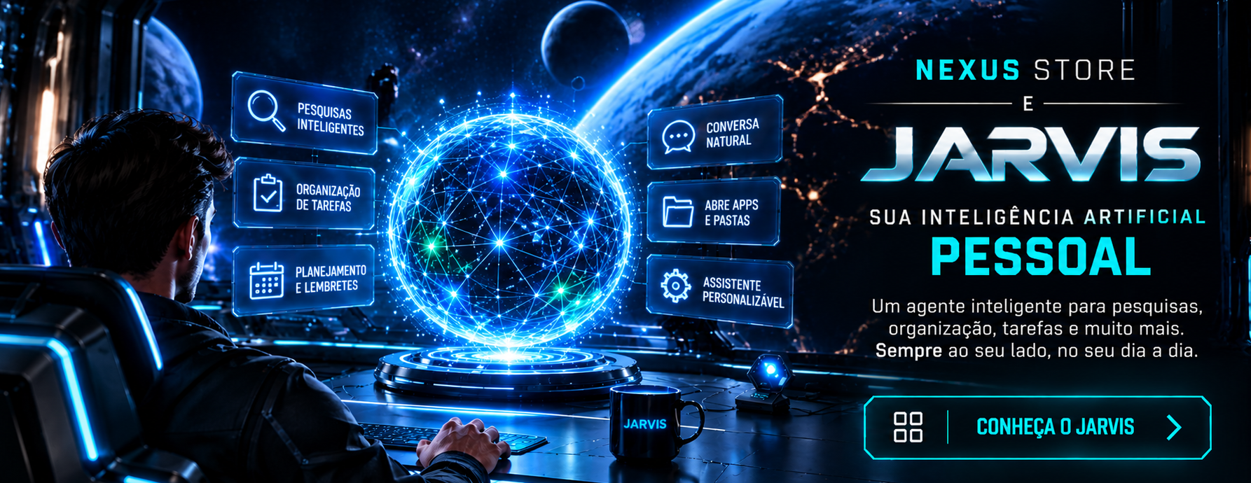 JARVIS: sua inteligência artificial pessoal, com pesquisas, organização, conversas e acesso a aplicativos e pastas